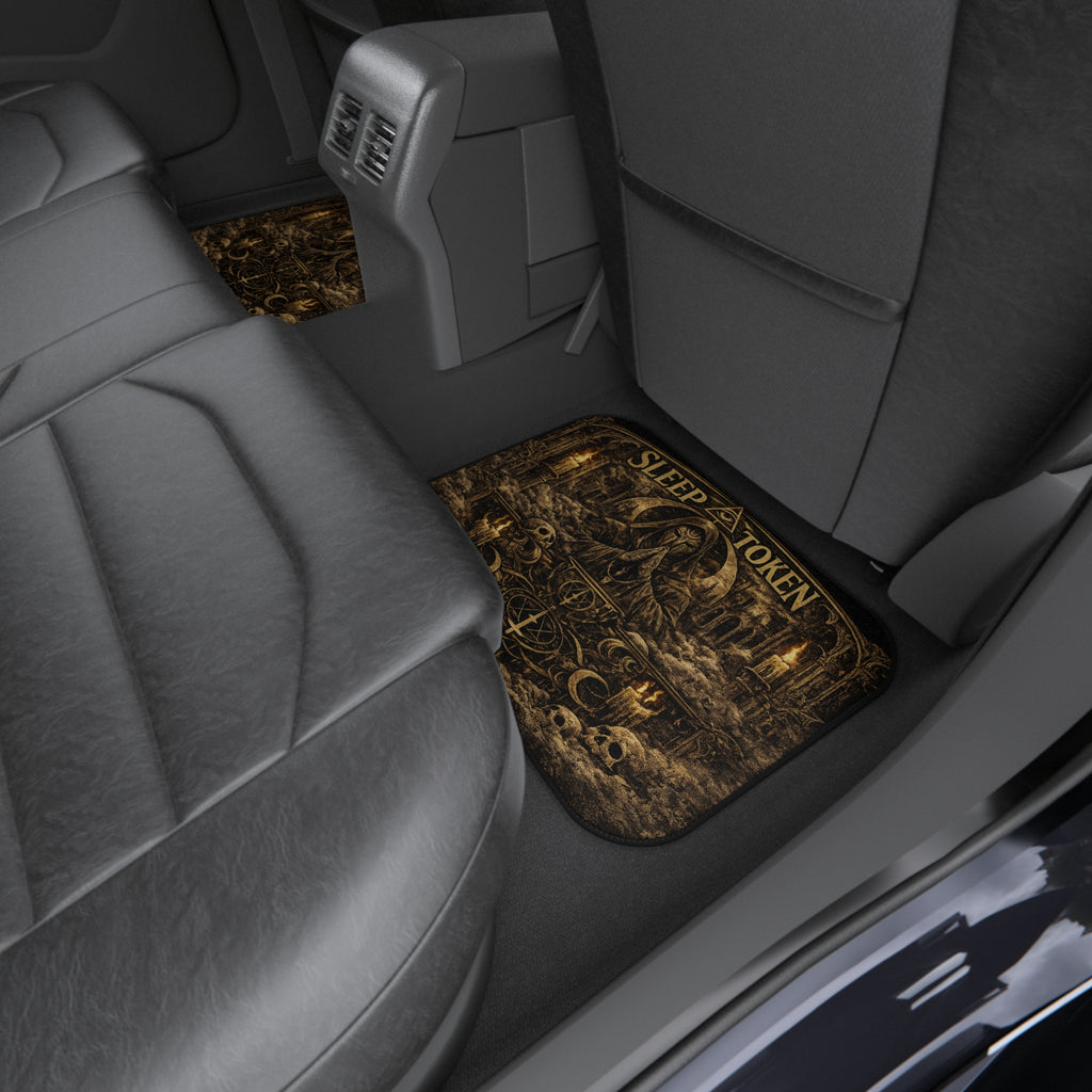 Sleep Token Rear Car Floor Mats Gothic Alternative Car Accessories Dark Vehicle Decor Non Slip Auto Floor Mats Custom Car Interior Mats