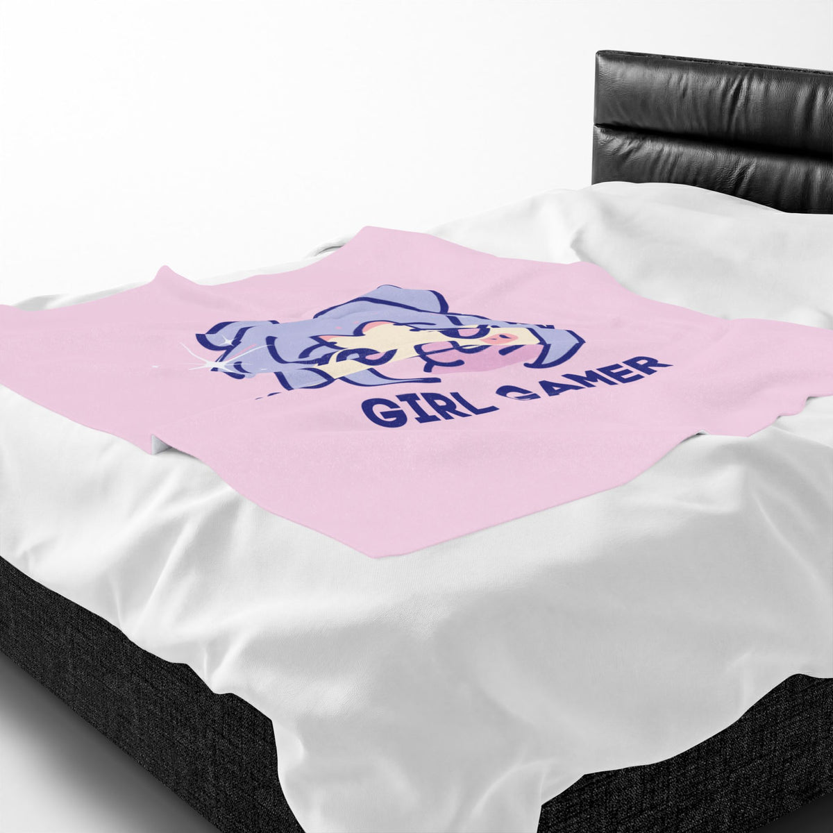 Girl Gamer Plush Blanket | Cute Kawaii Gaming Throw Blanket