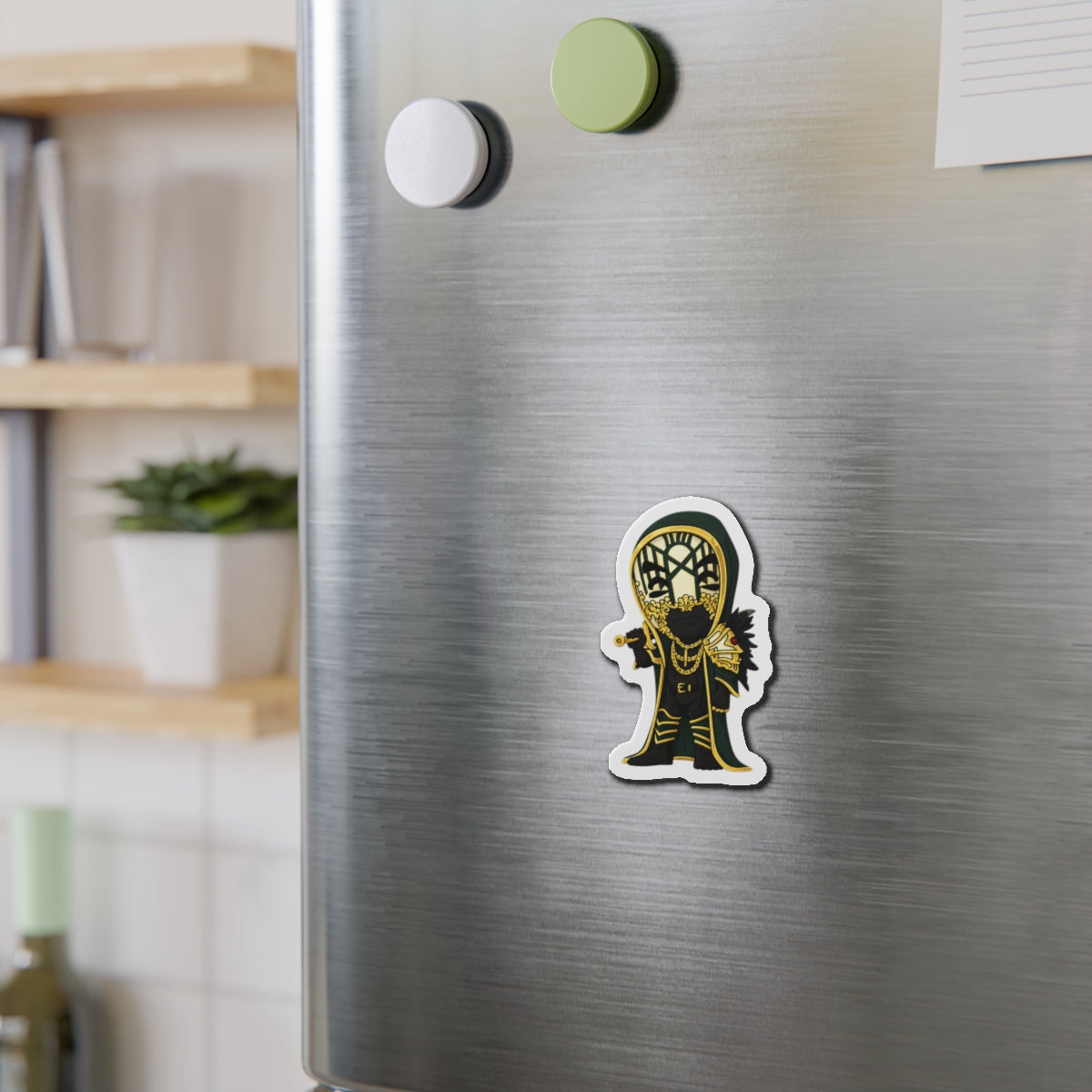Vessel Gold Masked sleep token Die-Cut Magnet | Fantasy Wizard Refrigerator Magnet