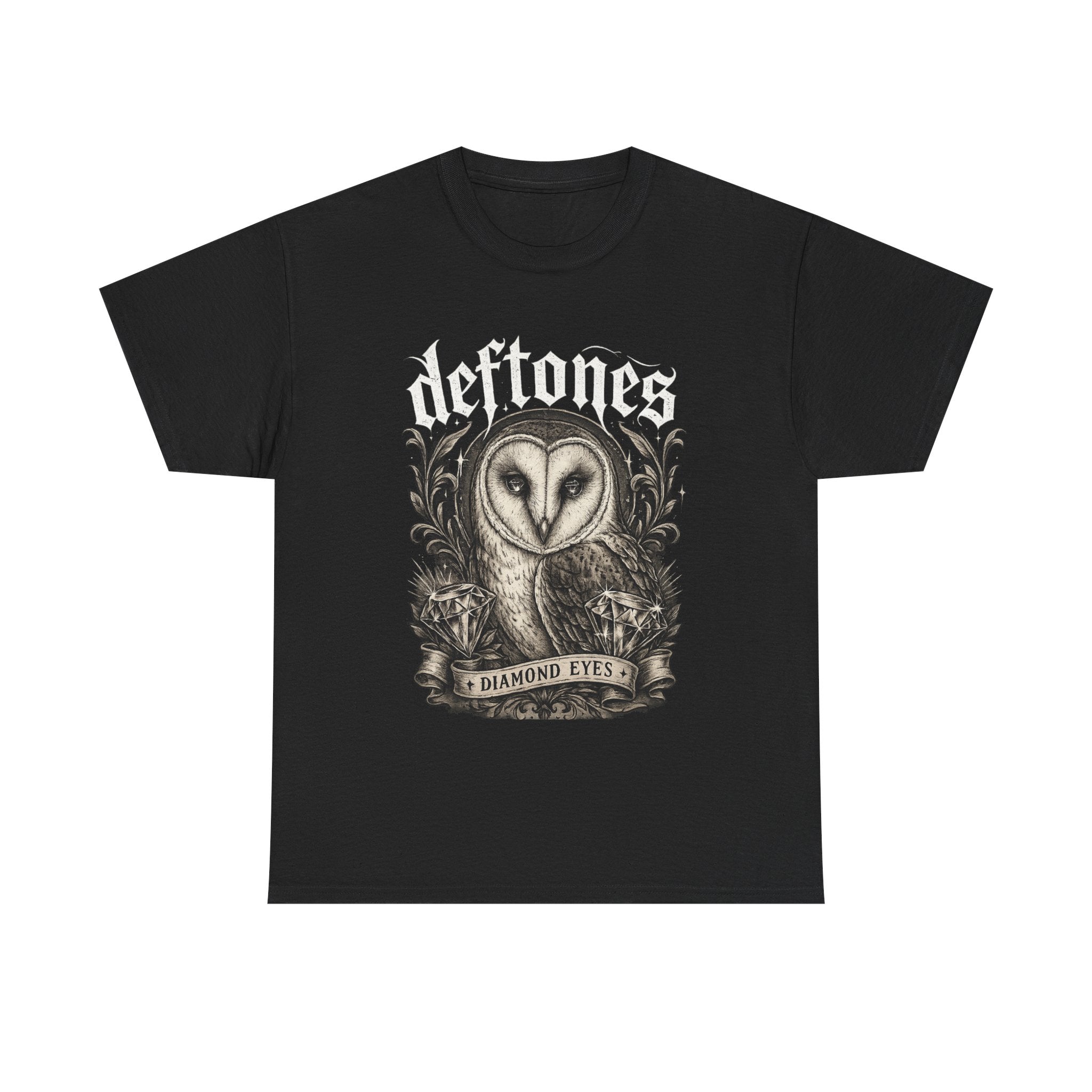 Deftones Diamond Eyes Owl Shirt Vintage Tattoo Style Band Tee Gothic Barn Owl Graphic T Shirt Alternative Streetwear Unisex Tee