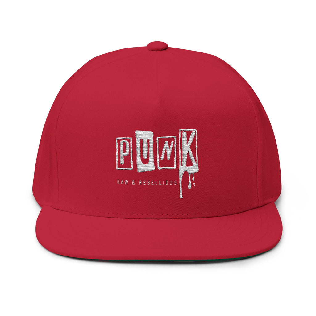 Punk Snapback Hat Embroidered Flat Bill Cap Streetwear Hat Rock Music Hat Skater Cap Distressed Punk Hat Unisex Snapback