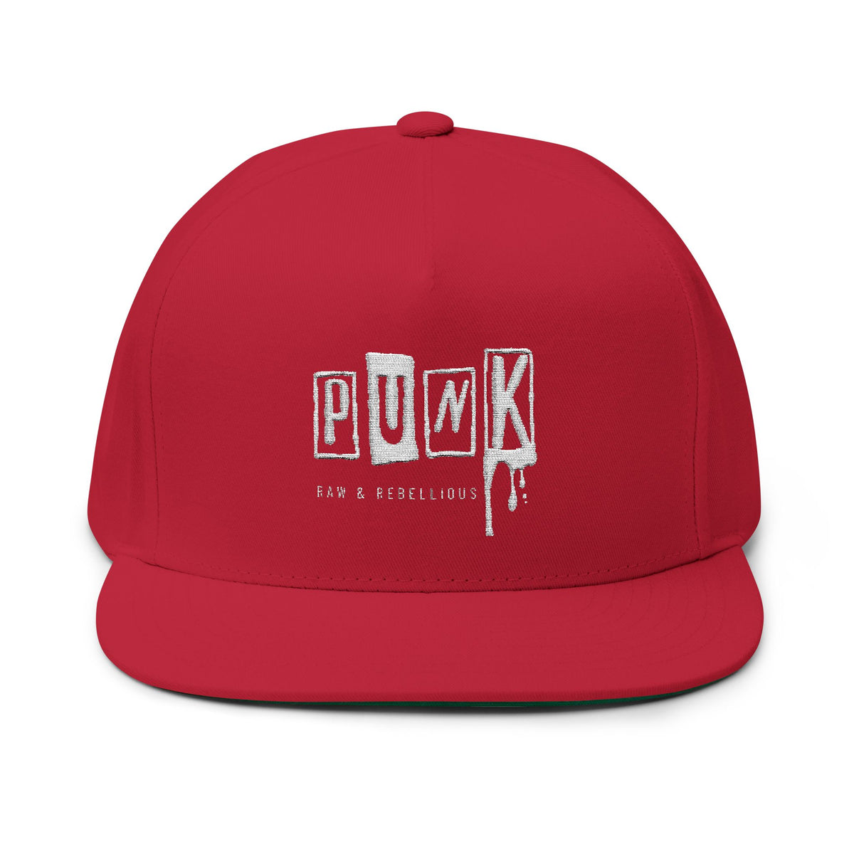 Punk Snapback Hat Embroidered Flat Bill Cap Streetwear Hat Rock Music Hat Skater Cap Distressed Punk Hat Unisex Snapback