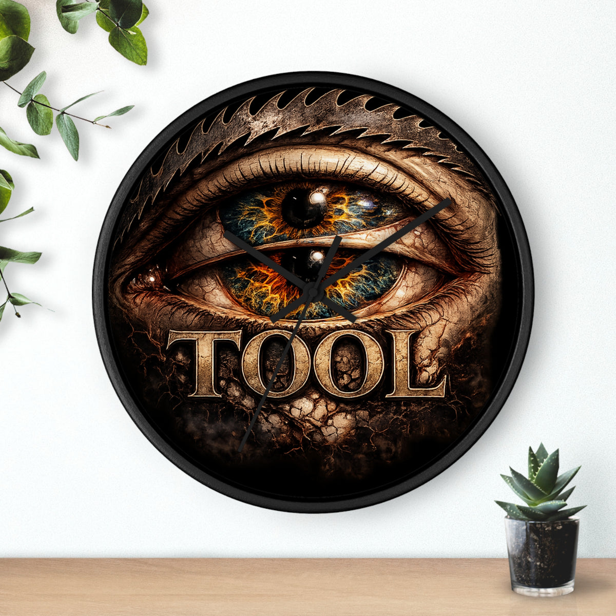 TOOL Inspired Eye Wall Clock 10 Inch Dark Aesthetic Clock Prog Rock Wall Decor Gothic Eye Clock Alternative Room Decor Gift for Music Fans