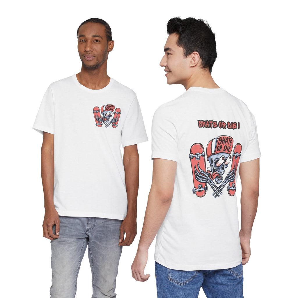 Skate Or Die Shirt Small Logo Front Skateboard Tee Skull Graphic Shirt Skater Streetwear Gift For Skaters Unisex Cotton Tee
