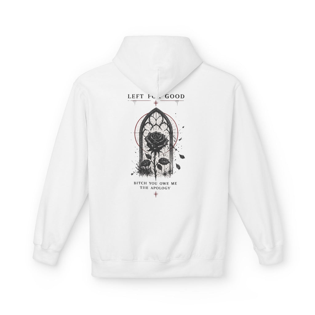 Gothic Rose Window Hoodie | Dark Floral Arch Illustration