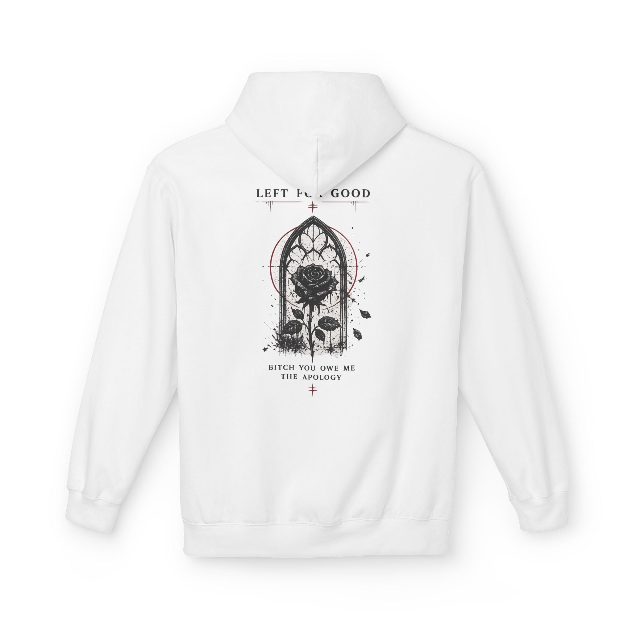 Gothic Rose Window Hoodie | Dark Floral Arch Illustration