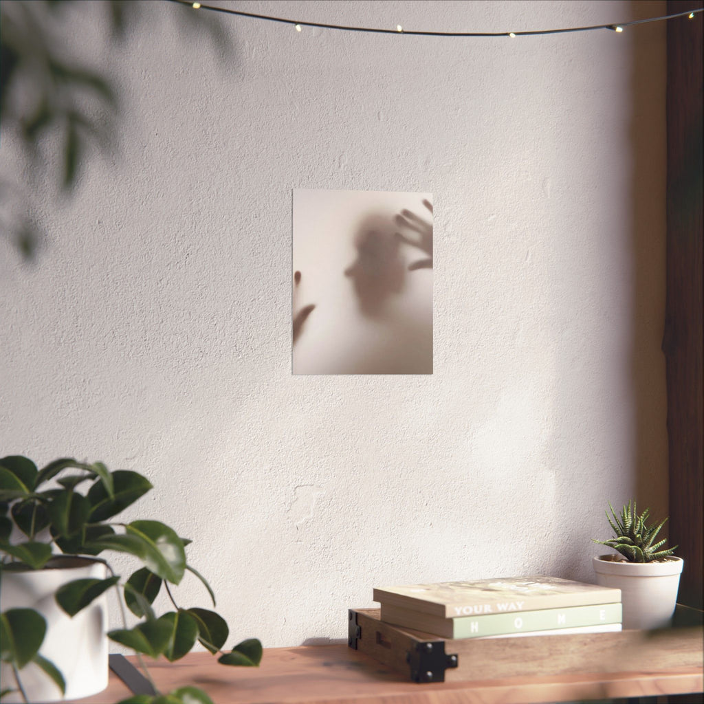 Shadow Silhouette Matte Poster — Minimal Foggy Hands Wall Art