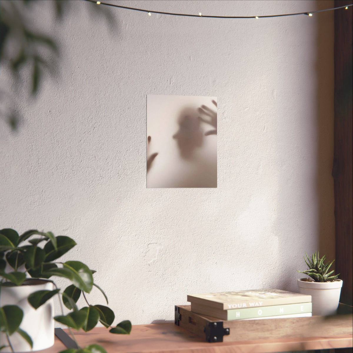 Shadow Silhouette Matte Poster — Minimal Foggy Hands Wall Art
