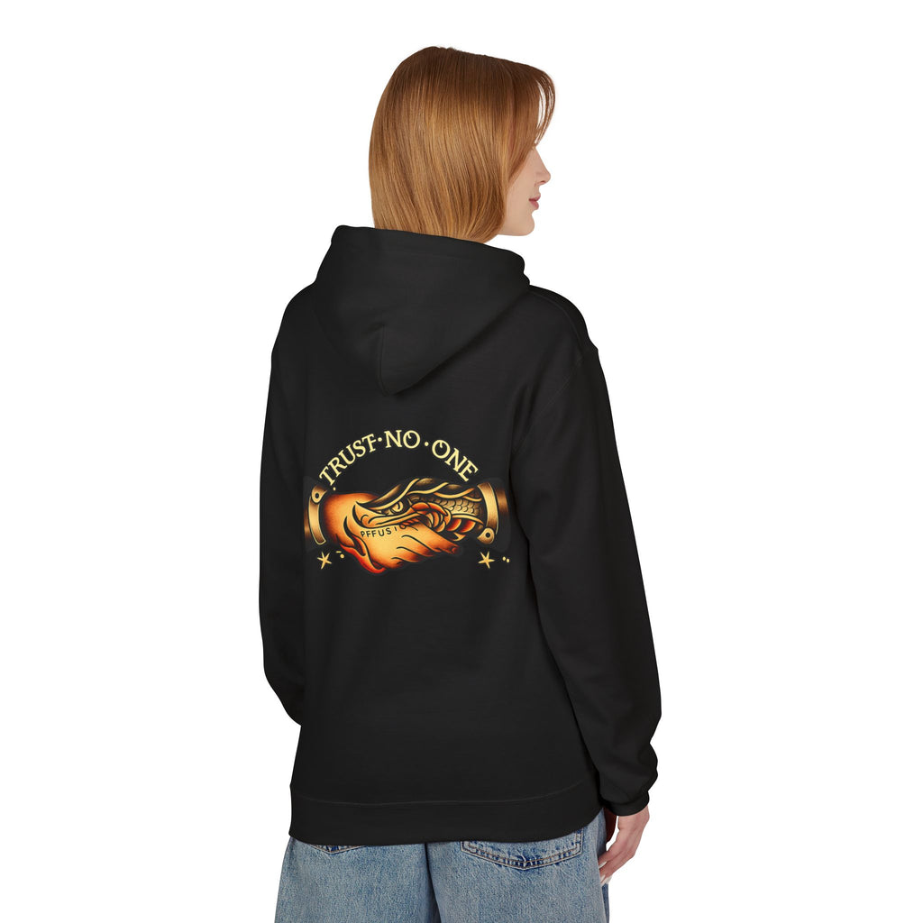 Trust No One Hoodie Tattoo Style Snake Rose Graphic Hoodie Alternative Streetwear Pullover Goth Punk Unisex Sweatshirt