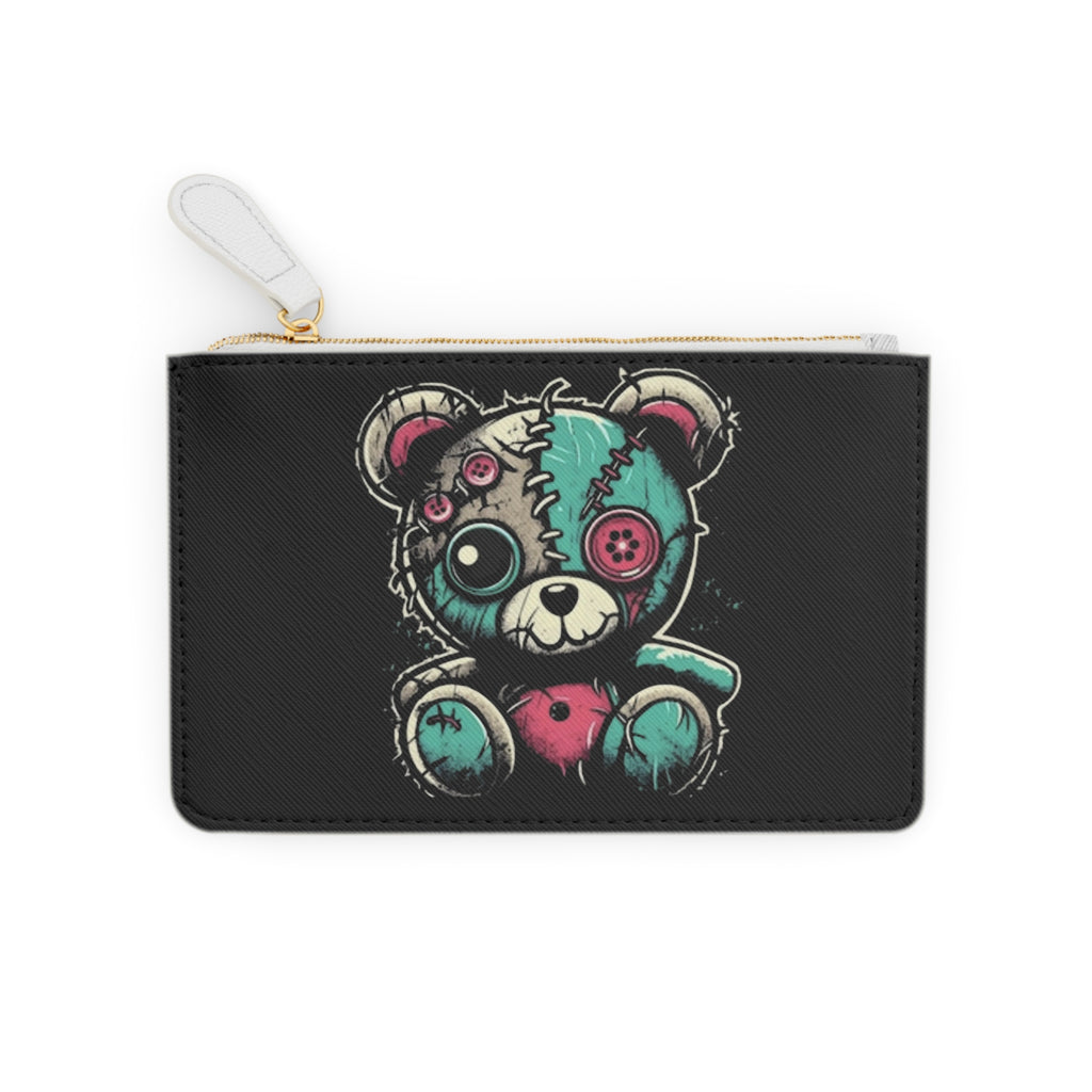 Cute Creepy Teddy Bear Clutch Bag Gothic Aesthetic Coin Purse Horror Cute Wallet Alternative Fashion Gift