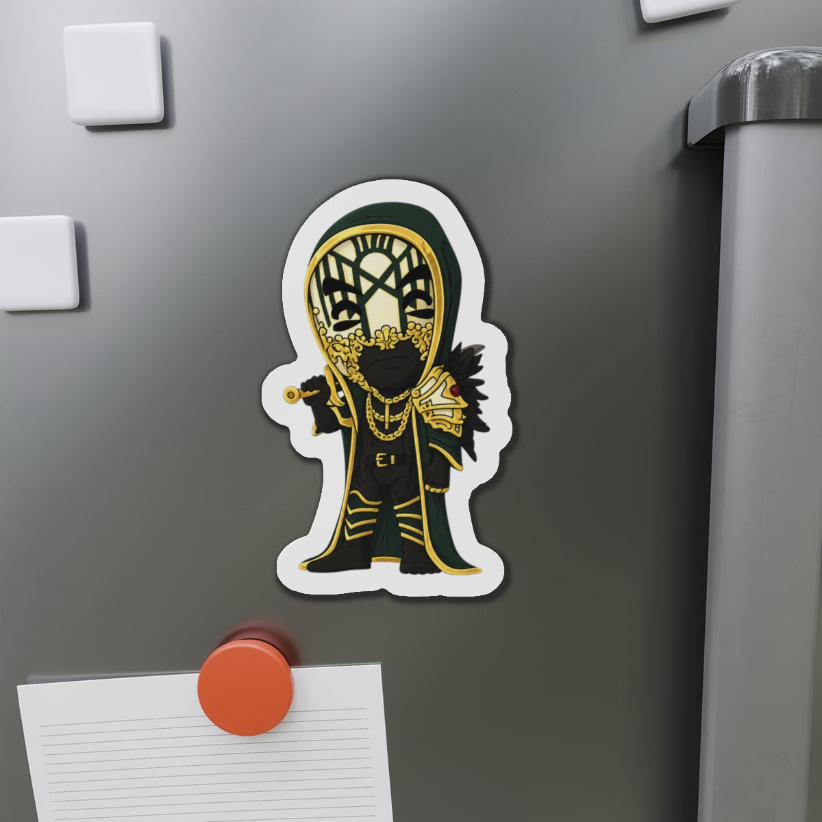 Vessel Gold Masked sleep token Die-Cut Magnet | Fantasy Wizard Refrigerator Magnet