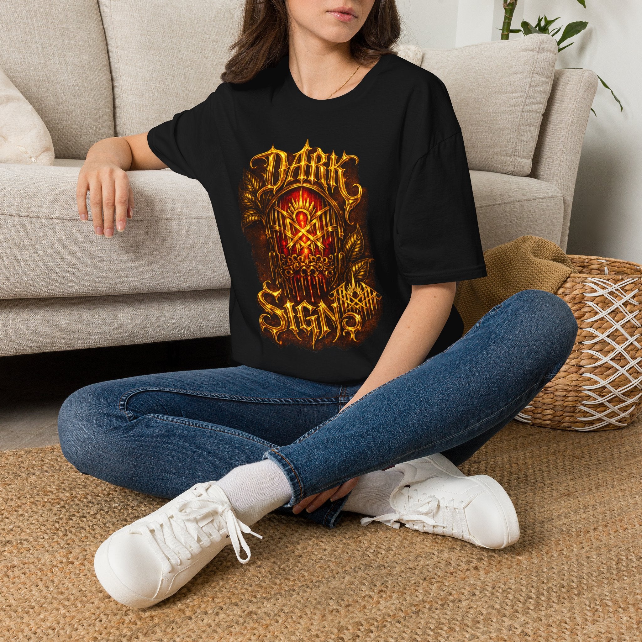 DARK SIGN Gothic Graphic T Shirt Red Alternative Streetwear Heavy Metal Aesthetic Tee Dark Fantasy Shirt Unisex Punk Grunge Apparel