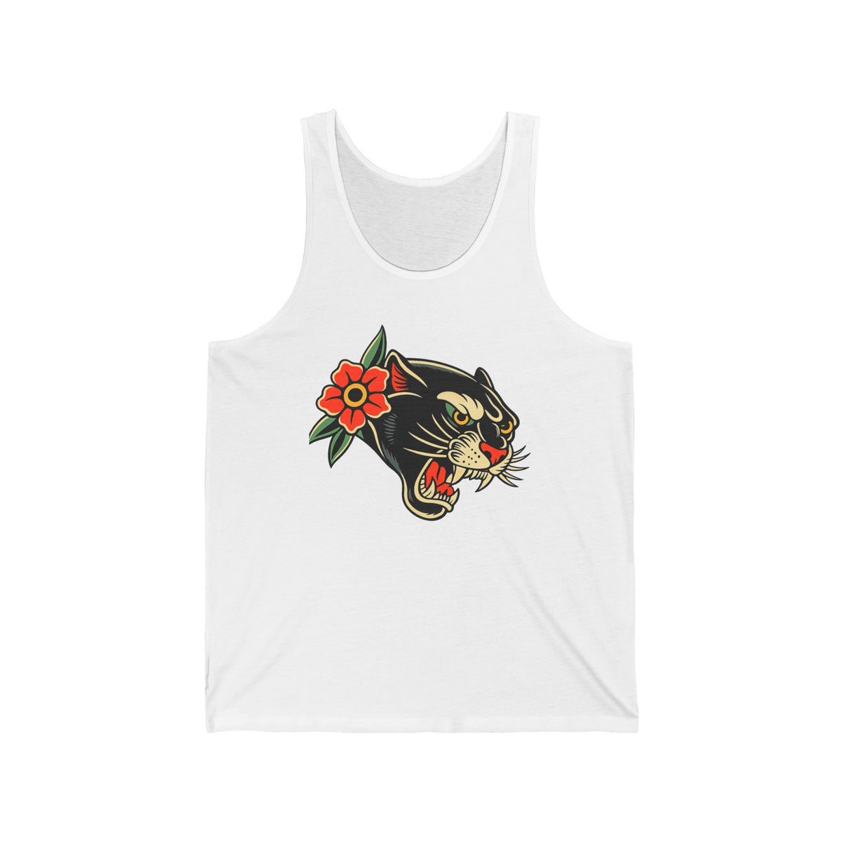 Traditional Panther Tank Top Vintage Tattoo Style Unisex Tank Top Retro Panther Shirt Athletic Heather Graphic Tank Streetwear Gift
