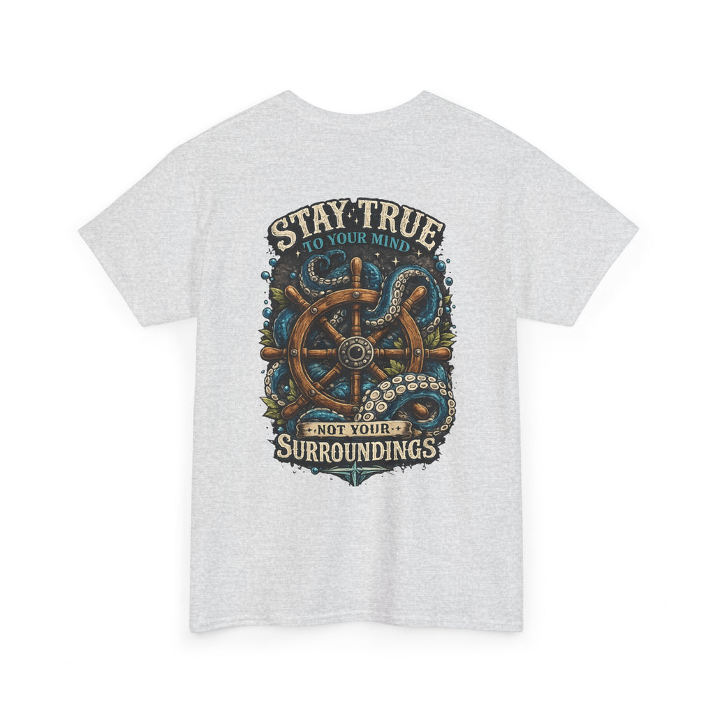 Stay True To Your Mind Nautical Compass Octopus Graphic T Shirt