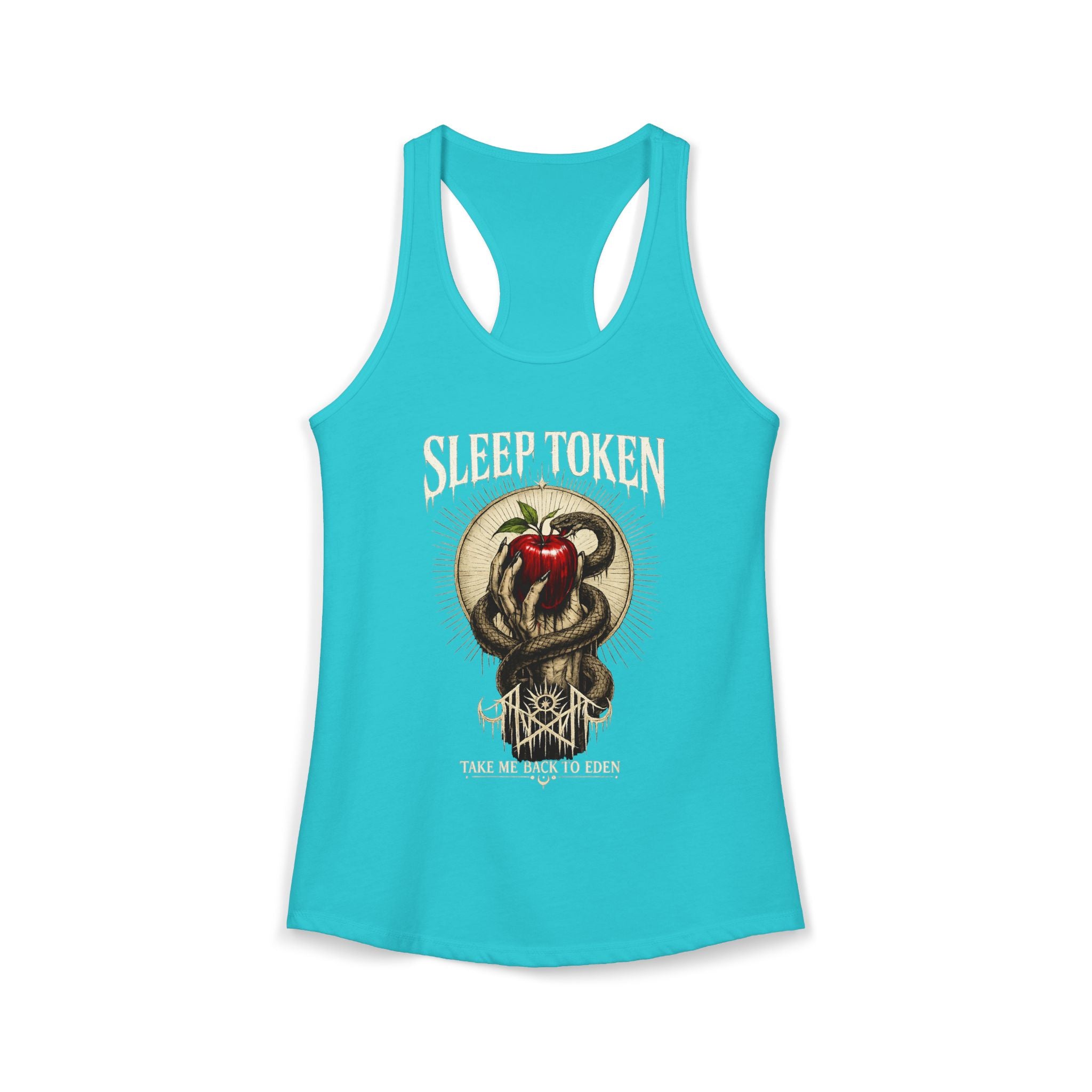 Sleep Token Inspired Womens Racerback Tank Gothic Snake Apple Graphic Shirt Alternative Concert Outfit Take Me Back To Eden Top