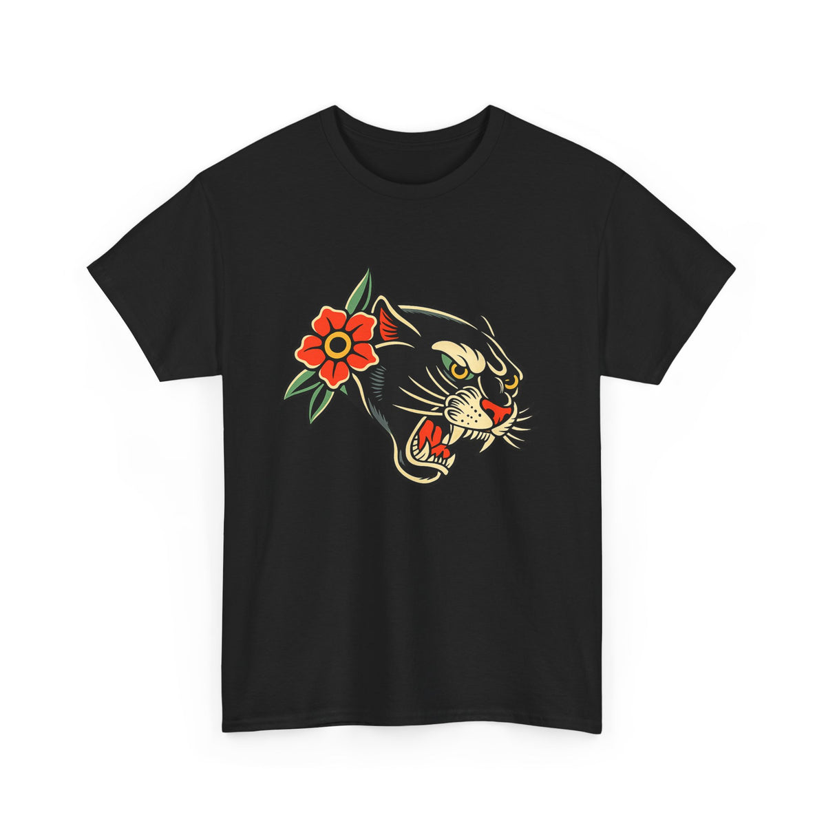 Vintage Black Panther Tattoo Shirt Traditional Panther Graphic Tee Retro Tattoo Style Unisex Streetwear Alternative Fashion Tee