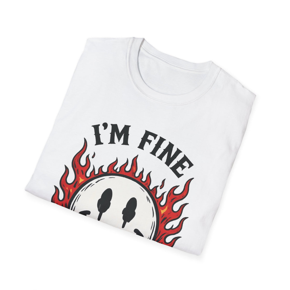 Im Fine This Is Fine Shirt Funny Dark Humor Tee Alternative Graphic T Shirt Emo Streetwear Unisex Gothic Shirt Mental Health Humor Tee