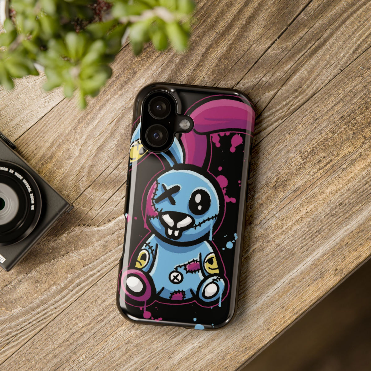 Zombie Bunny Phone Case Cute Goth Phone Case Graffiti Style iPhone Case Aesthetic Phone Case Cool Cartoon Case Gift For Him Her