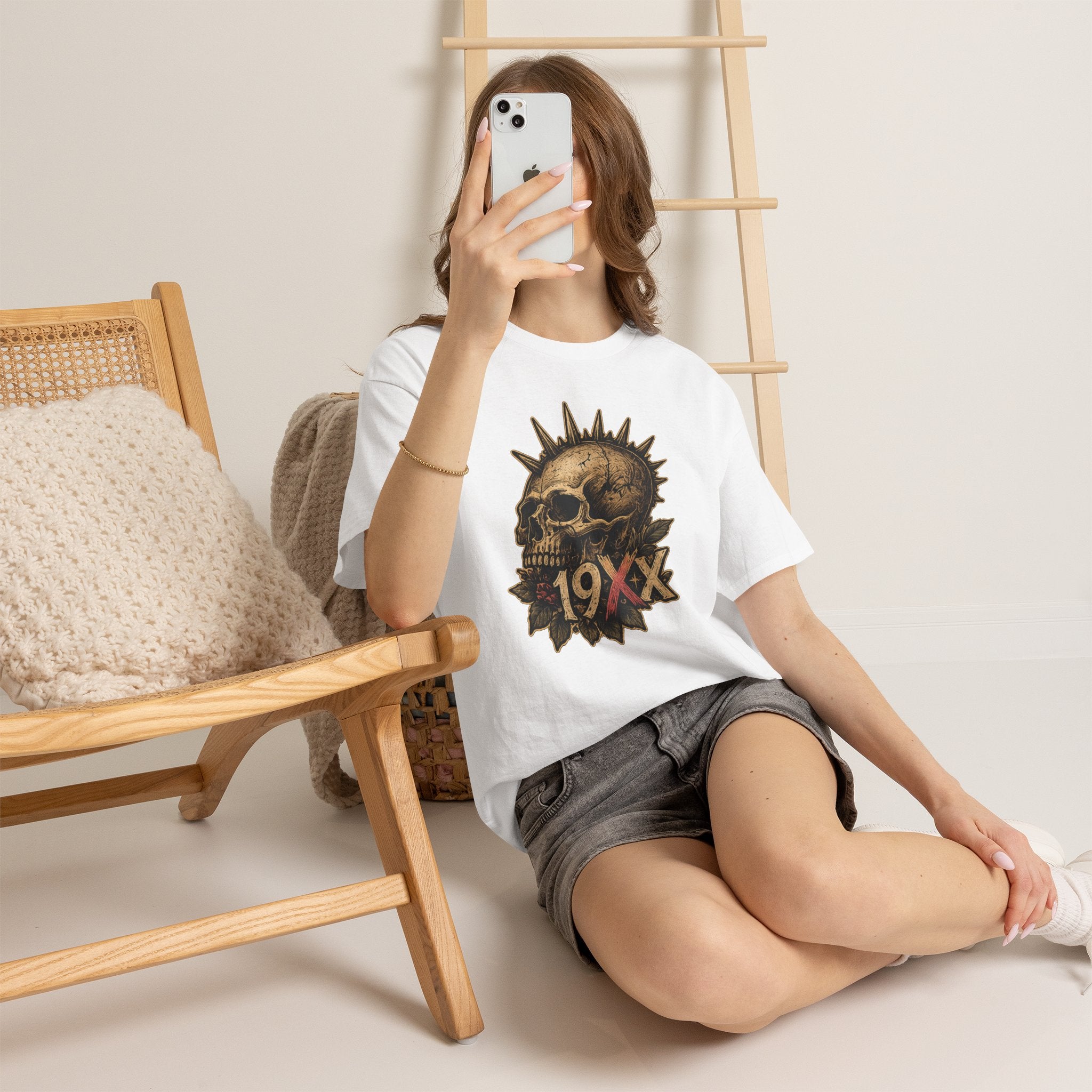 Punk Skull with Mohawk 19XX T-Shirt | Vintage Skull Tee