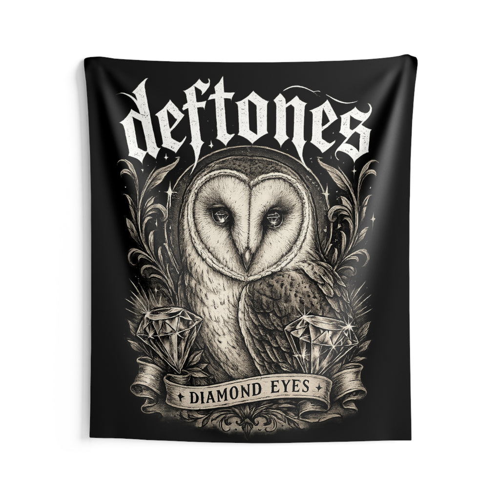 Deftones Diamond Eyes Tapestry Gothic Owl Wall Hanging Alternative Room Decor Dark Aesthetic Bedroom Dorm Music Room Tapestry