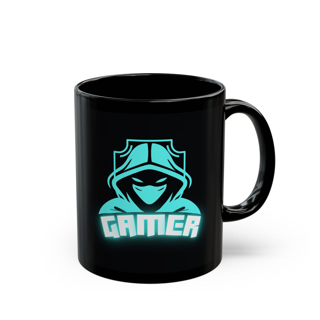 Gaming Mug 11oz Neon Gamer Design Coffee Cup Black Ceramic Gamer Mug