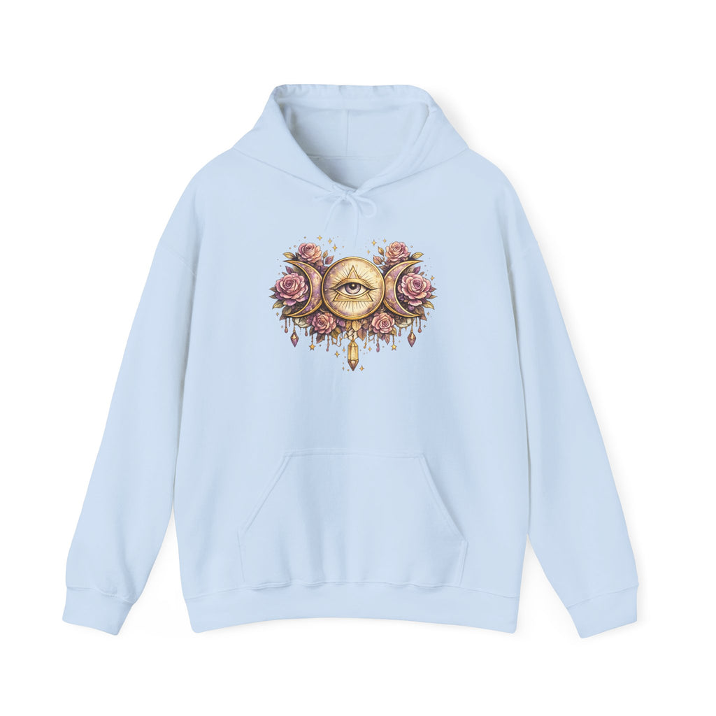 Mystical Third Eye Hoodie Celestial Moon Phase Sweatshirt Spiritual Aesthetic Hoodie Witchy Floral Pullover Boho Hoodie Cozy Sweatshirt