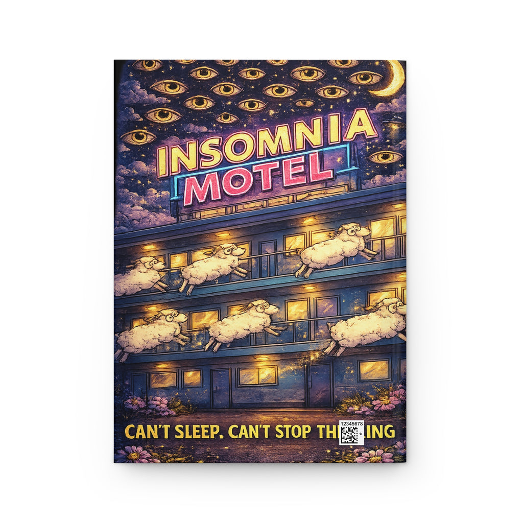 Insomnia Motel Journal Hardcover Notebook, Sleep Anxiety Illustration