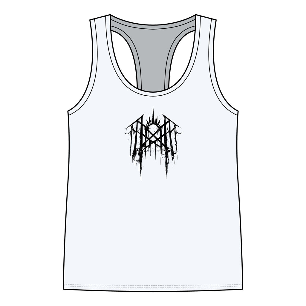 Worship Gothic Racerback Tank Top | Women’s Alternative Moon Graphic Shirt | Front & Back Print Tank