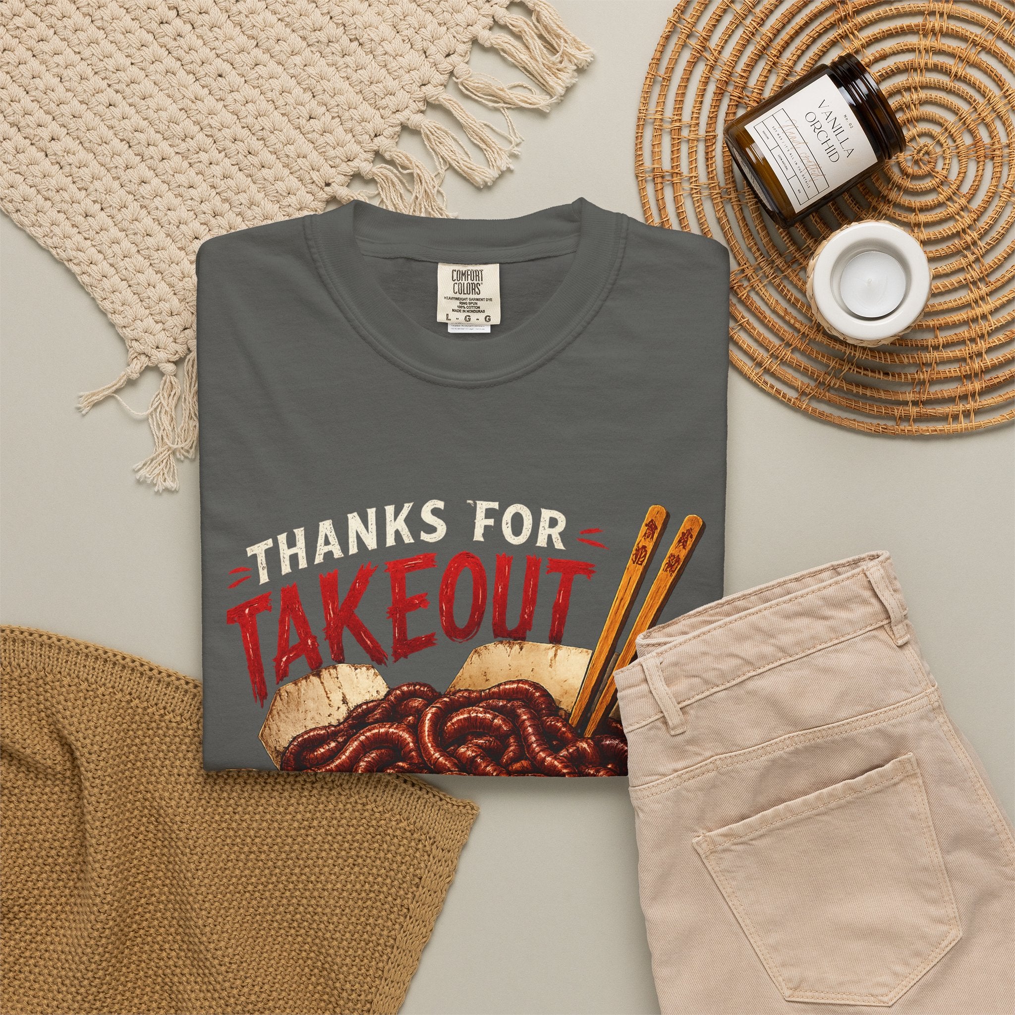 Funny Worm Takeout Shirt Extra Protein Tee Weird Graphic T Shirt Dark Humor Streetwear Vintage Style Unisex Tee Food Joke Shirt