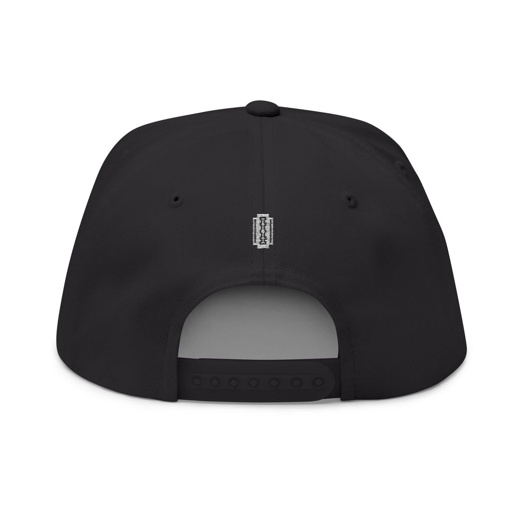 Punk Snapback Hat Embroidered Flat Bill Cap Streetwear Hat Rock Music Hat Skater Cap Distressed Punk Hat Unisex Snapback