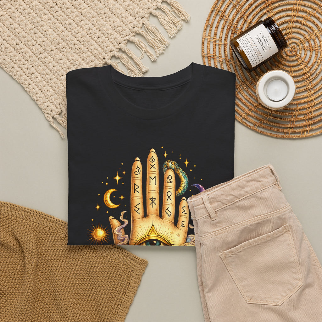 Mystical Hand Graphic Tee Boho Spiritual Shirt Celestial Eye T Shirt Witchy Aesthetic Unisex Graphic Tee Trendy Festival Clothing