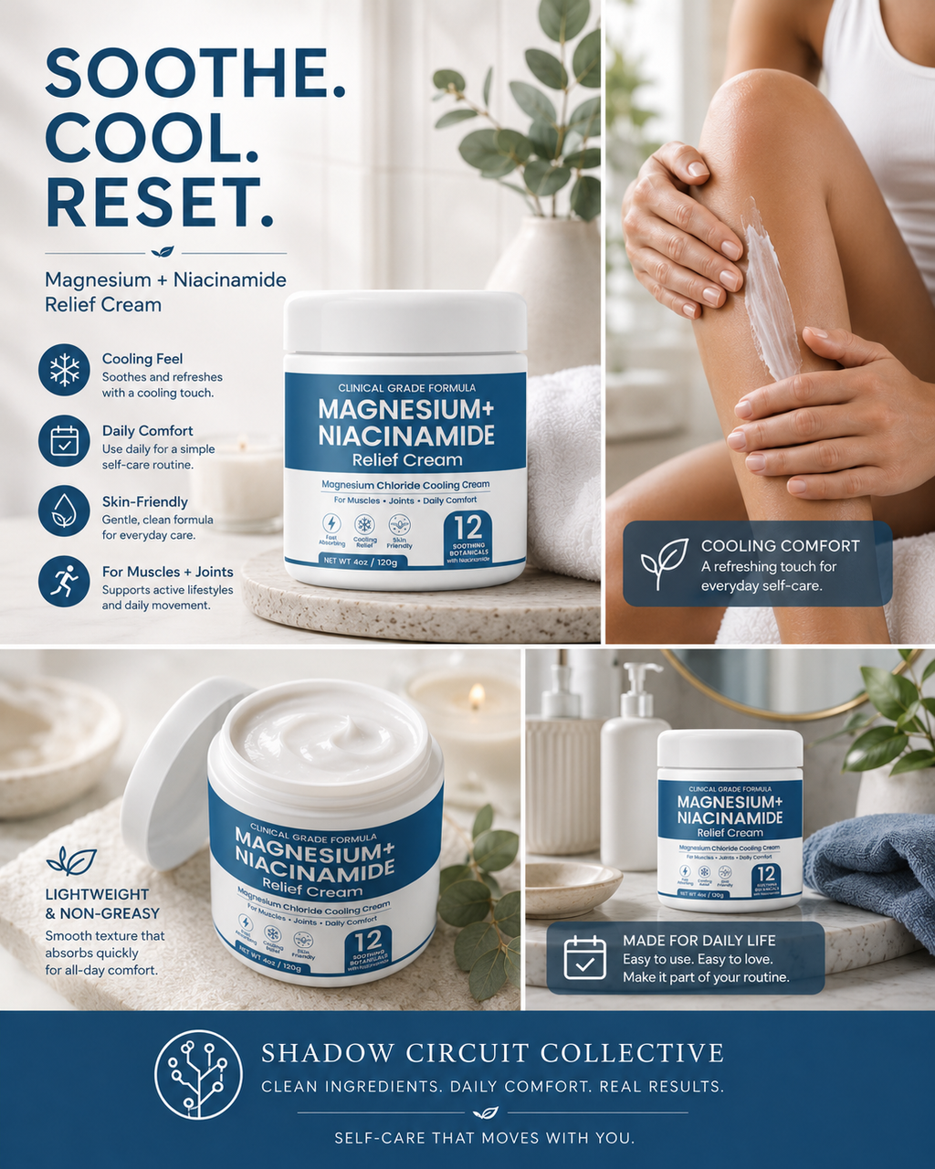 Heres The Cooling Cream Your Muscles Have Been Asking For Magnesium + Niacinamide Relief Cream | Cooling Comfort Cream for Muscles & Joints