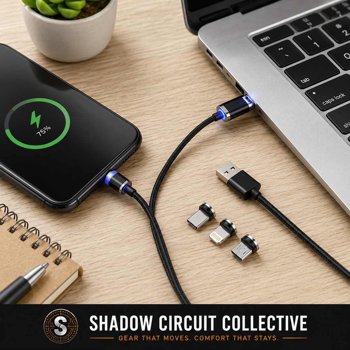 Stop Replacing Broken Charging Cables | 3-in-1 Magnetic Fast Charger Magnetic Cable LED Magnet Charger Cable USB Cable & USB Type-C USB C