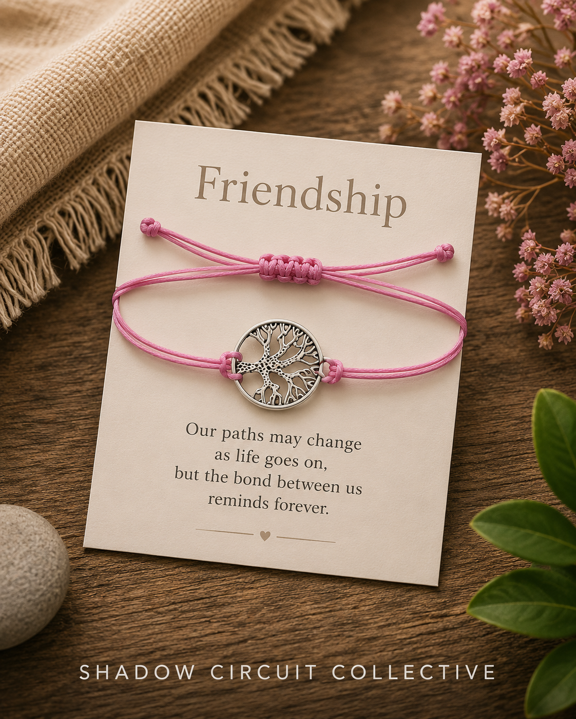Hand-woven Red Rope Tree of Life Bracelet