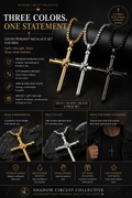 Stop Searching for the Perfect Men’s Gift | Premium Nail Cross Pendant Necklace Set (Gold, Silver & Black) | Stainless Steel Faith Necklace Collection