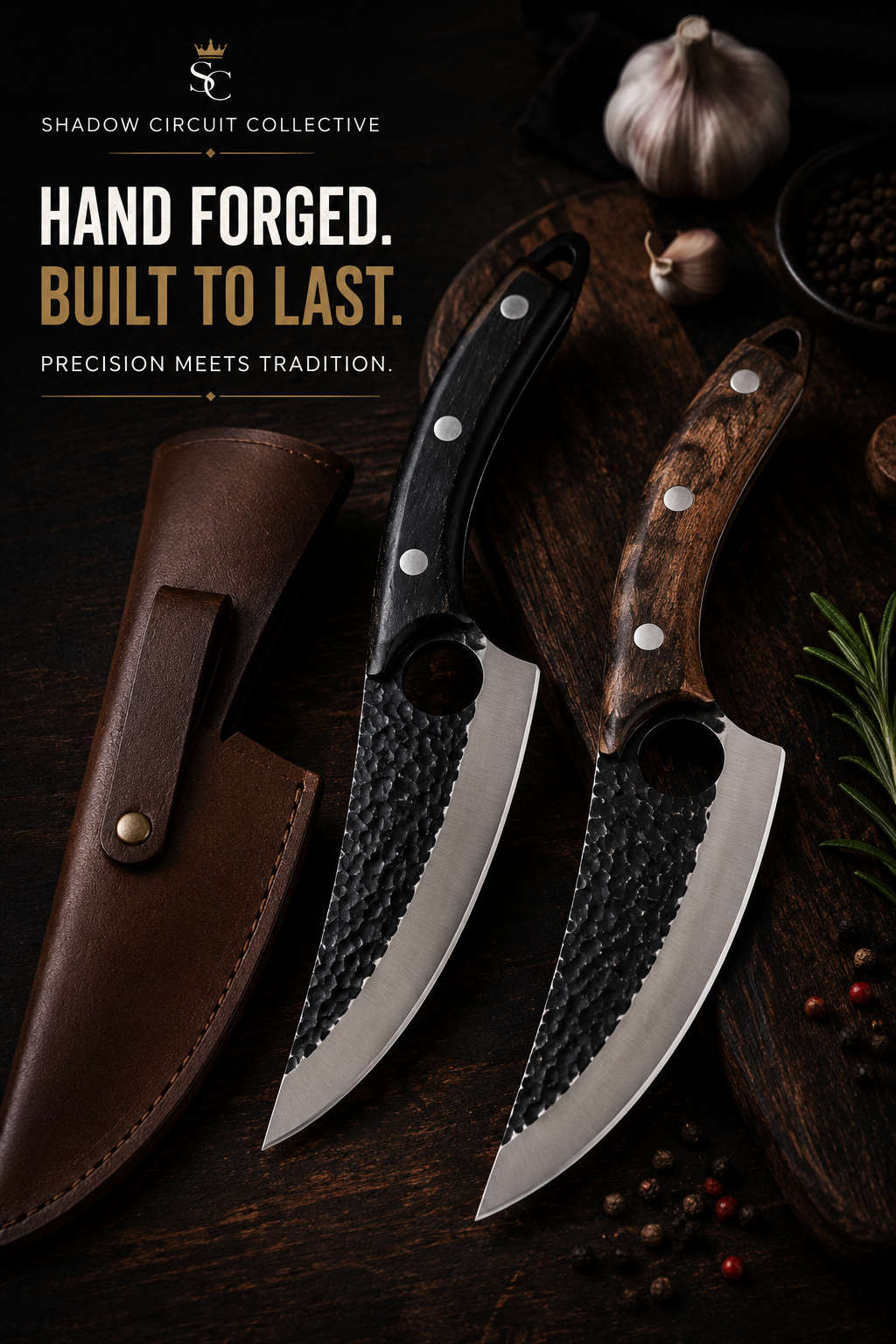 Stop Struggling with Dull Knives | Hand-Forged Boning Knife & Leather Sheath Set