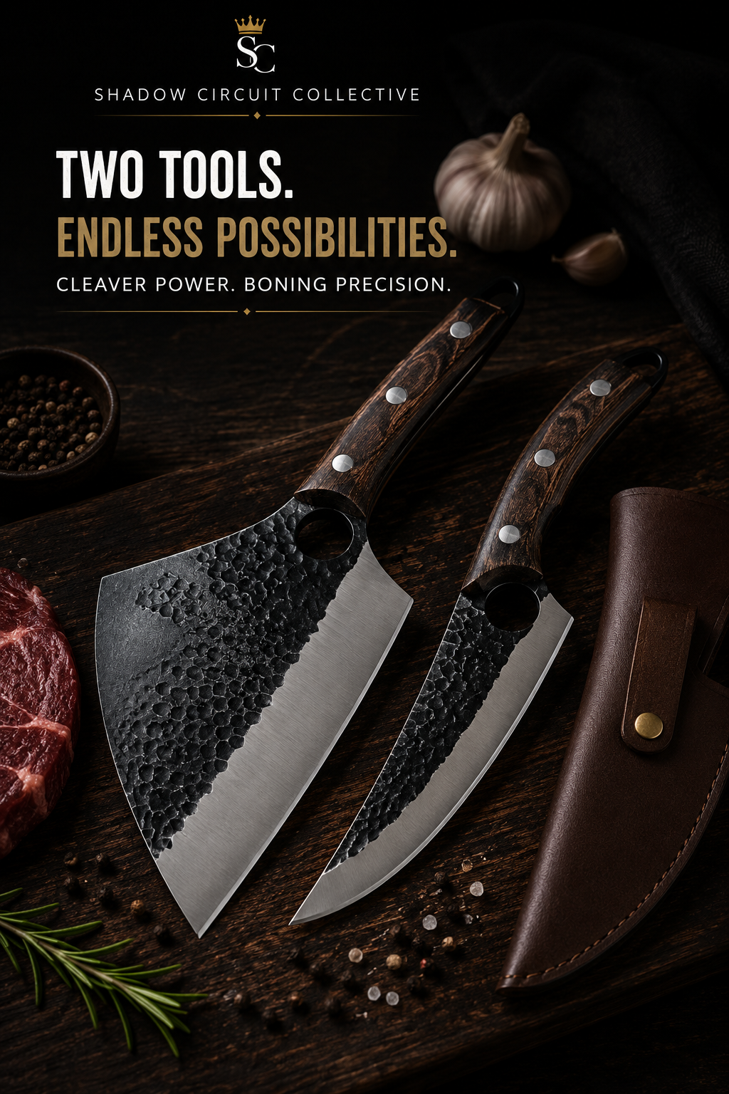 Stop Struggling with Dull Knives | Hand-Forged Boning Knife & Leather Sheath Set
