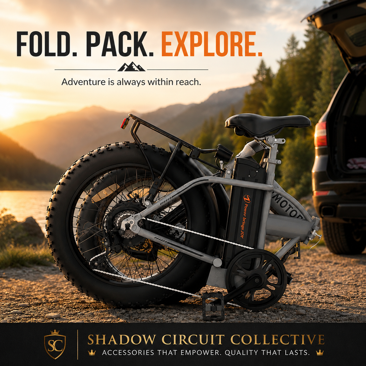 Conquer Every Trail Without Sacrificing Storage | Foldable Fat Tire Electric Bike