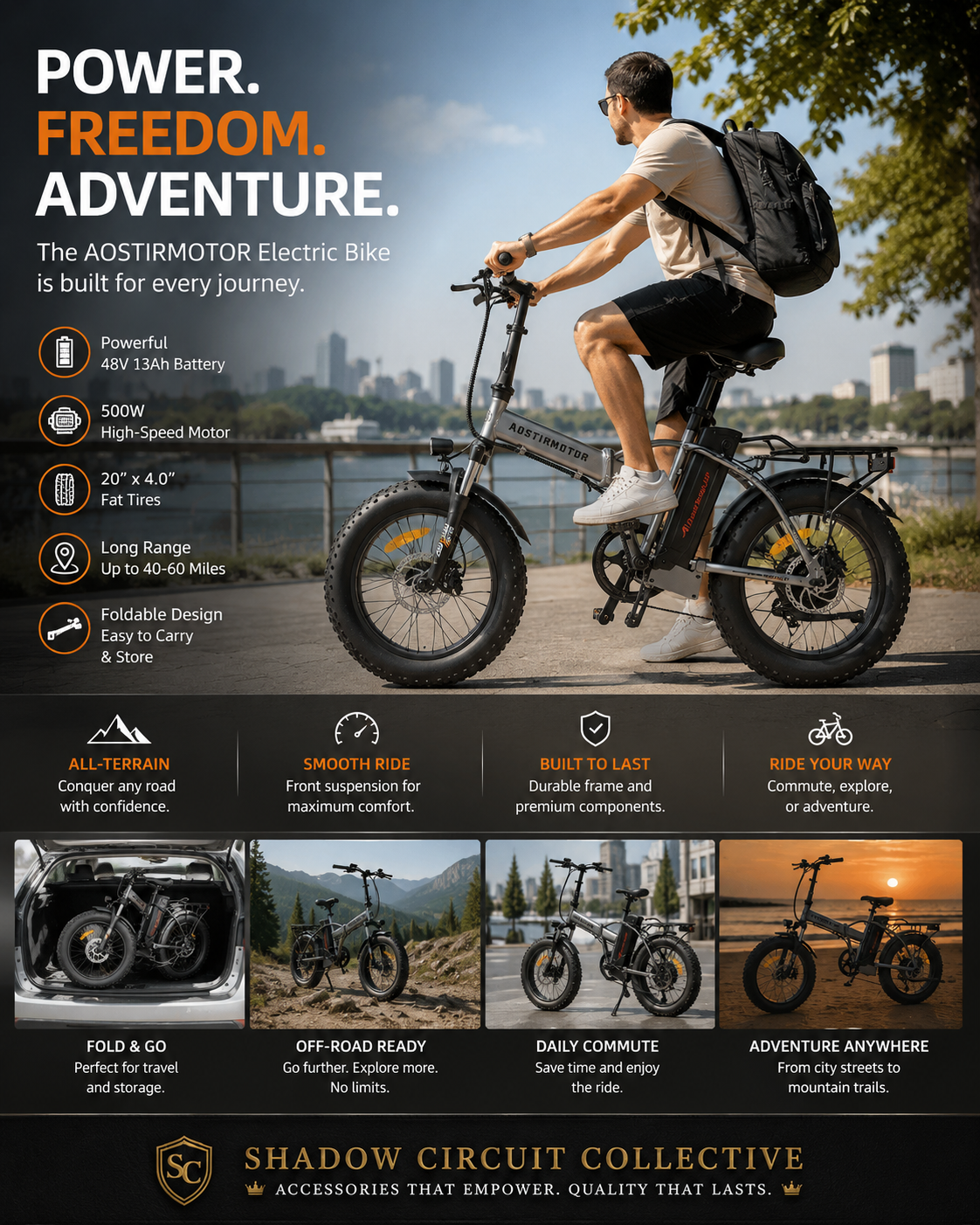 Conquer Every Trail Without Sacrificing Storage | Foldable Fat Tire Electric Bike