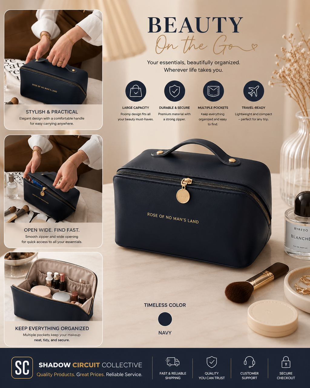 Stop Digging for Your Makeup! Stay Organized Anywhere with This Large Capacity Travel Cosmetic Bag