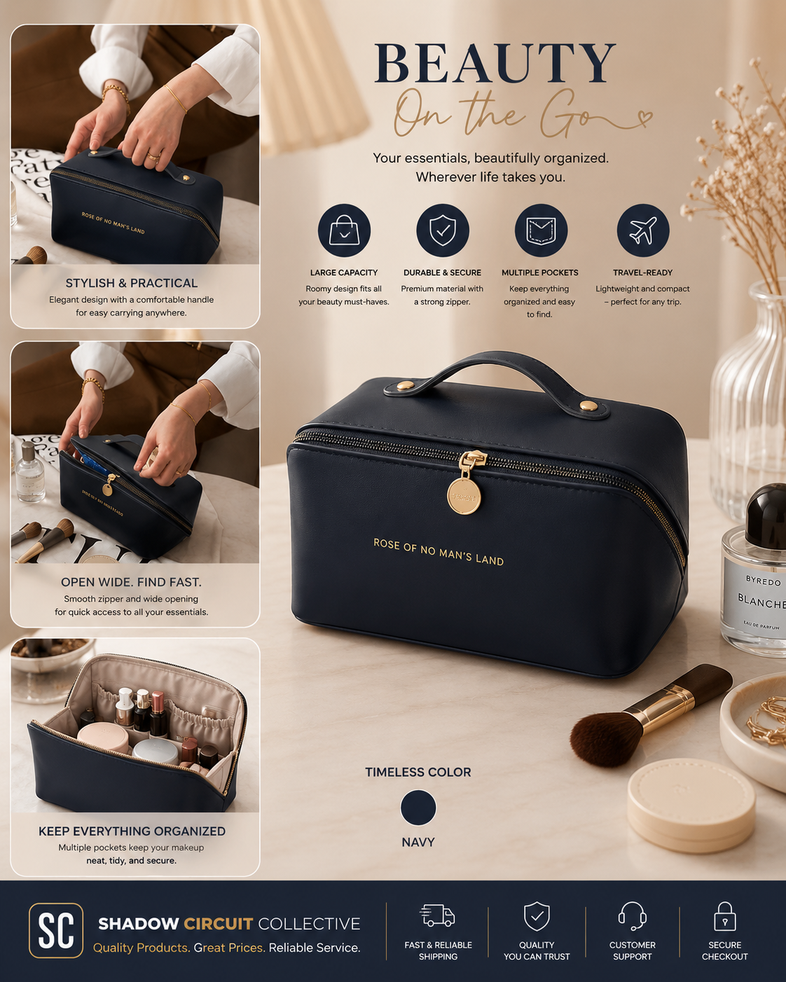 Stop Digging for Your Makeup! Stay Organized Anywhere with This Large Capacity Travel Cosmetic Bag