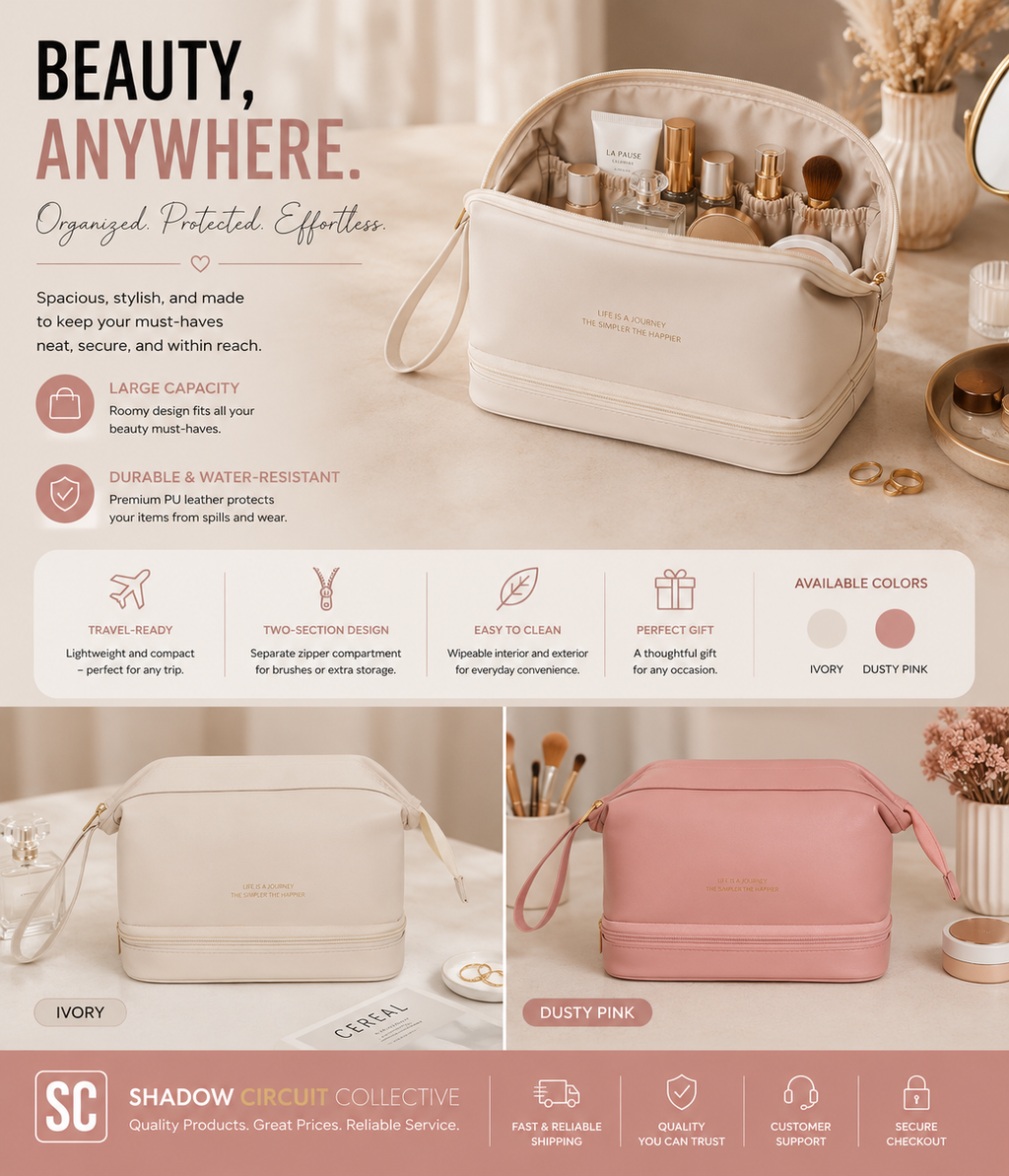Stop Digging for Your Makeup! Stay Organized Anywhere with This Large Capacity Travel Cosmetic Bag