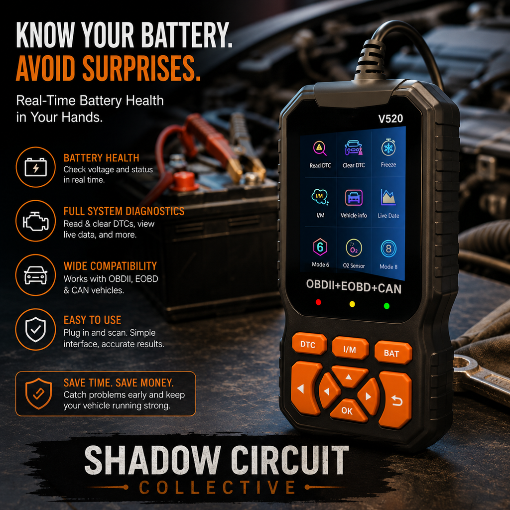 Stop Guessing What’s Wrong With Your Car. Diagnose It Yourself in Minutes. 2026 V520 OBD2 Scanner with Live Data & Battery Health Check