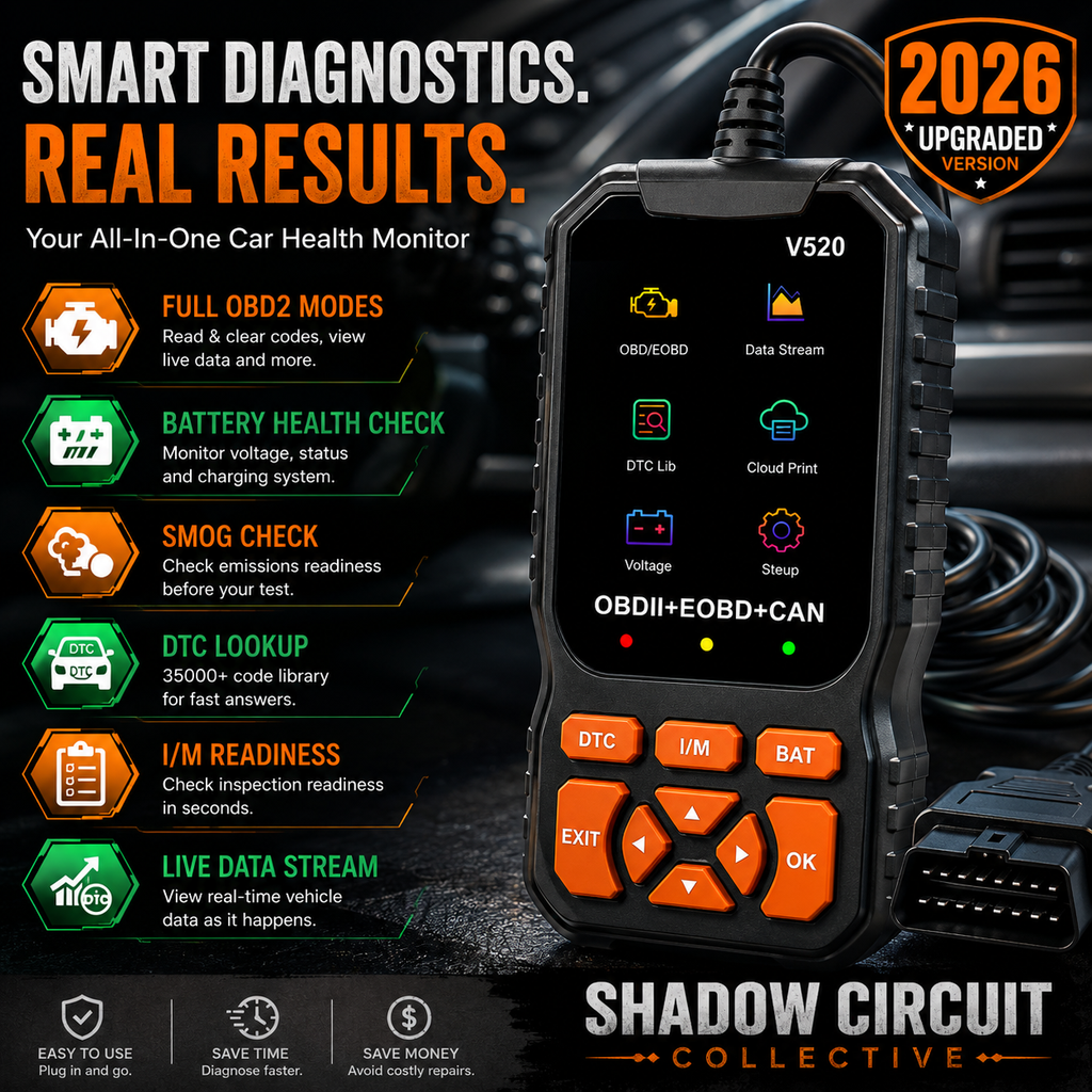Stop Guessing What’s Wrong With Your Car. Diagnose It Yourself in Minutes. 2026 V520 OBD2 Scanner with Live Data & Battery Health Check