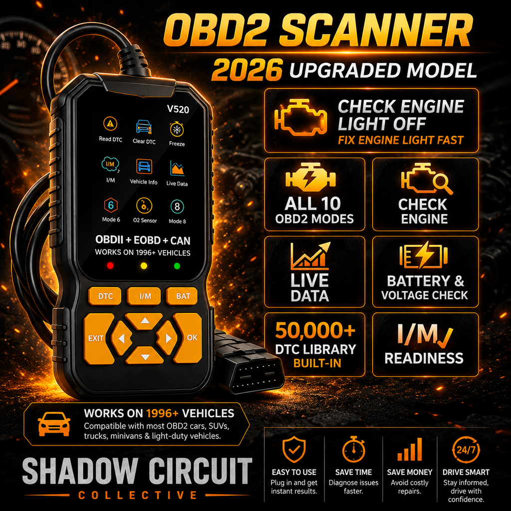 Stop Guessing What’s Wrong With Your Car. Diagnose It Yourself in Minutes. 2026 V520 OBD2 Scanner with Live Data & Battery Health Check