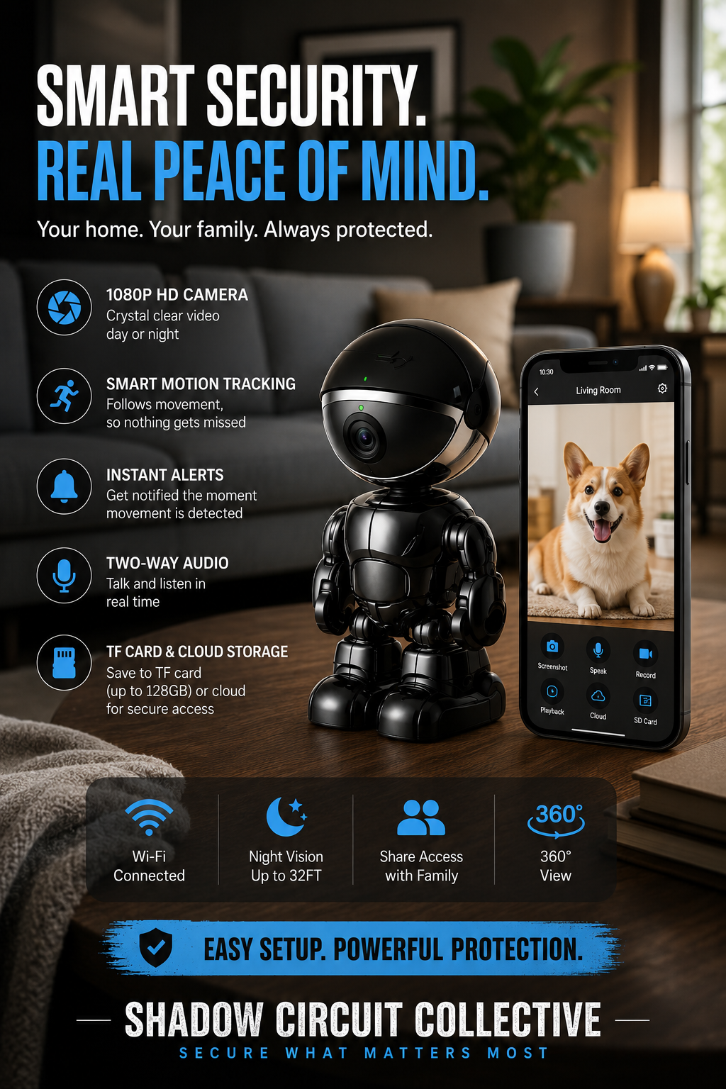 Smart Robot Camera 3MP IP Camera WIFI Robert Network CCTV HD Baby Monitor Remote Control Home Security Camera